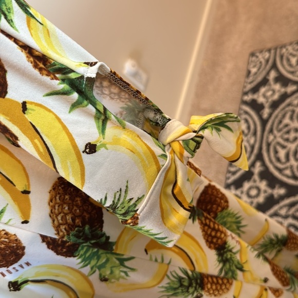 Mason Grey TROPICAL SMOOTHIE Fruit Print Classic Short Robe Women's Size small - Picture 9 of 13